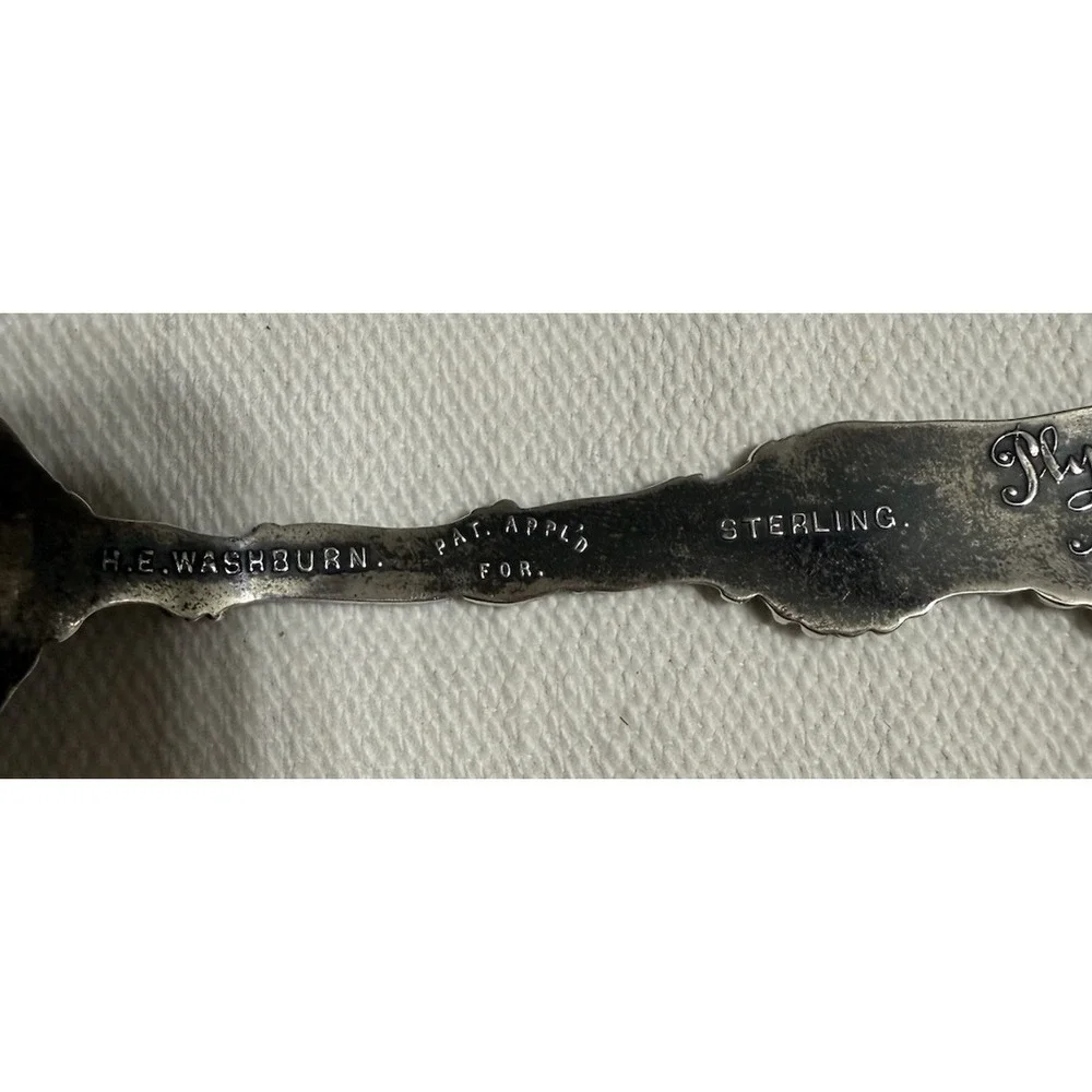 John Alden & Pricilla  Plymouth Massachusetts Sterling Silver Spoon Souvenir